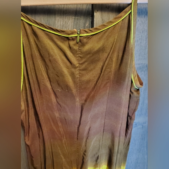 Naf Naf y2k boho Maxi dress Meidum Ombre Tie Dye Embellished Green - Picture 4 of 7